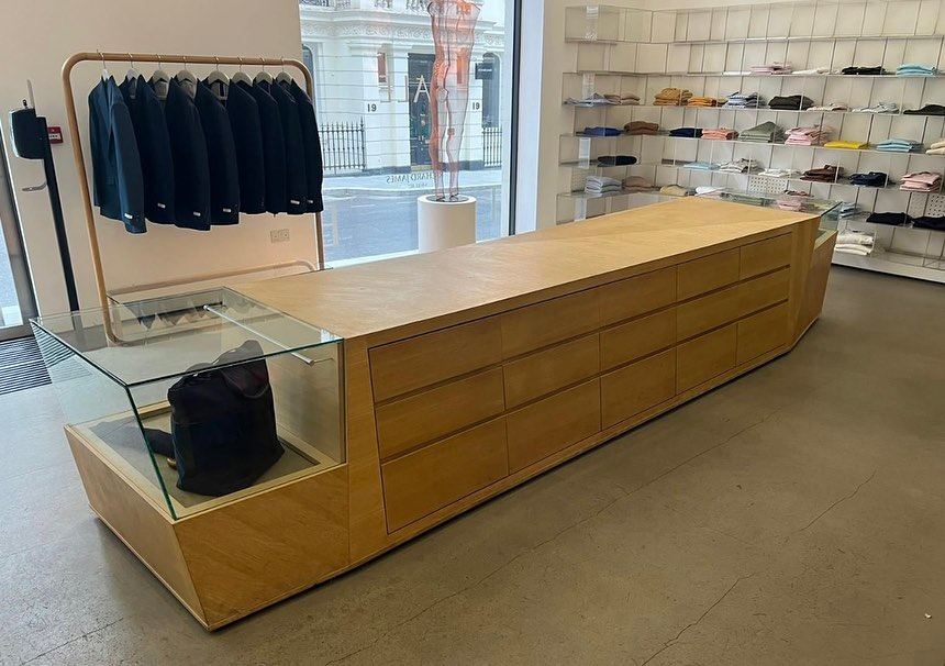 Retail counter before wrapping