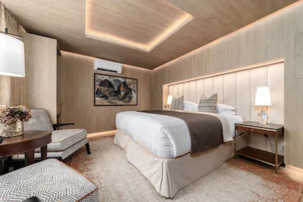 Hotel bedroom after vinyl wrapping